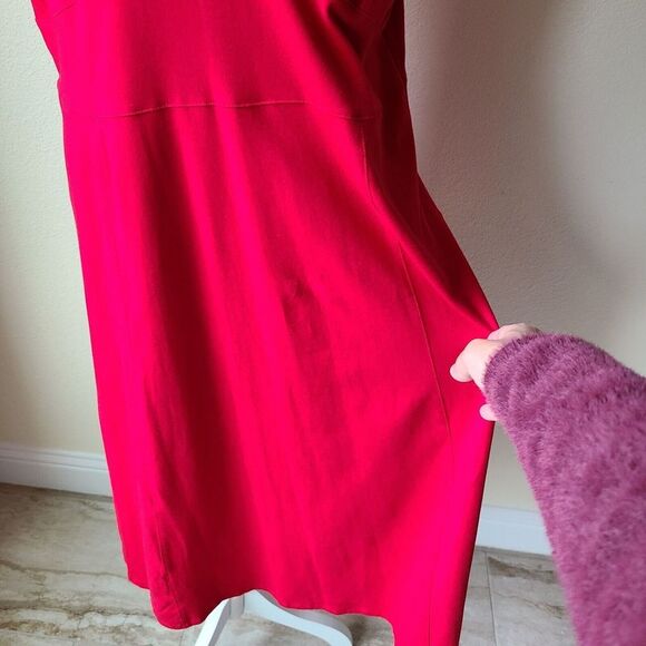Sahalie Midi Dress XL Cotton Modal Spandex Blend Stretch Red Short Sleeve - Picture 6 of 10